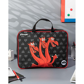 Папка для тетрадей Комус Три богатыря Горыныч А4 полиэстер с 1 отделением на молнии с ручками