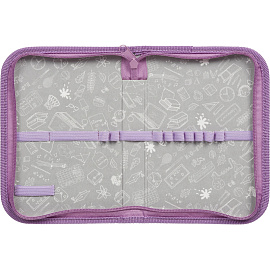 Пенал односекционный Комус Три богатыря Любава розовый