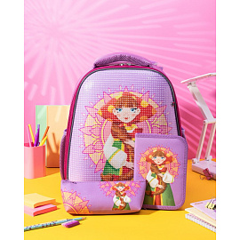 Пенал односекционный Комус Три богатыря Любава розовый