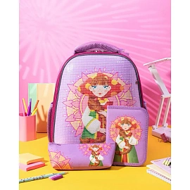 Пенал односекционный Комус Три богатыря Любава розовый