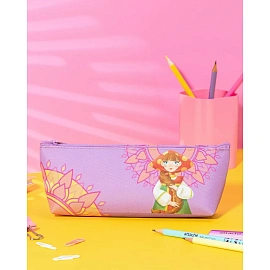 Пенал-косметичка односекционный Комус Три богатыря Любава розовый