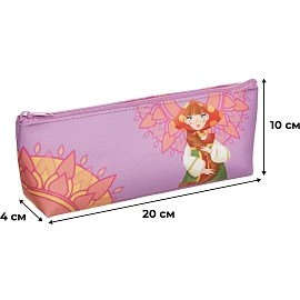 Пенал-косметичка односекционный Комус Три богатыря Любава розовый