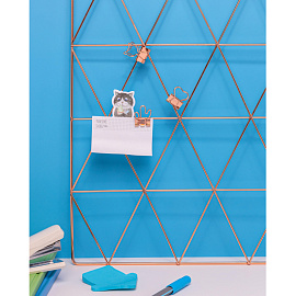 Доска органайзер-решетка (мудборд) Attache 36x55 см розовое золото (с зажимами в комплекте)