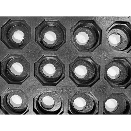 Коврик входной (придверный) ячеистый грязезащитный 90x90 см чёрный (FG-KM-007)