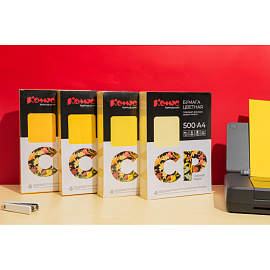 Бумага цветная для печати Комус СР желтая интенсив CY39 (А4, 80 г/кв.м, 500 листов)