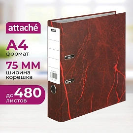 Папка-регистратор Attache (Attache Economy) 75 мм мрамор красная бумага