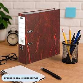 Папка-регистратор Attache (Attache Economy) 75 мм мрамор красная бумага