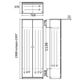 Каркас гардероба Easy to lead Easy One LT (дуб сонома, 768х370х1997 мм)