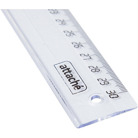 Линейка Attache 30 см пластиковая прозначная