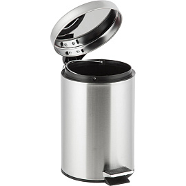 Ведро мусорное 3 л нержавеющая сталь с педалью с крышкой серебристое (26x19x19 см)