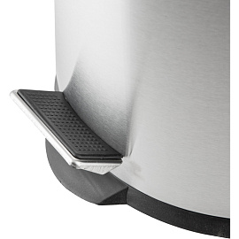 Ведро мусорное 3 л нержавеющая сталь с педалью с крышкой серебристое (26x19x19 см)