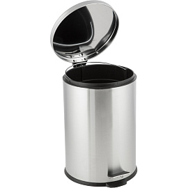 Ведро мусорное 20 л нержавеющая сталь с педалью с крышкой серебристое (45x31x31 см)
