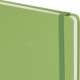 Ежедневник недатированный Attache Dairy полиуретан А5 136 листов зелёный с фиксирующей резинкой