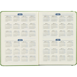 Ежедневник недатированный Attache Dairy полиуретан А5 136 листов зелёный с фиксирующей резинкой