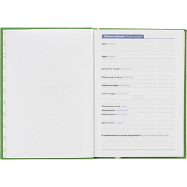 Ежедневник недатированный Attache Do small things полиуретан А5 136 листов зелёный (золотистый обрез)