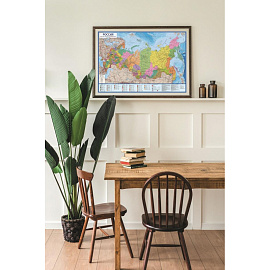 Карта России политическая 1:14 500 000 настенная 60x41 см с ламинацией интерактивная