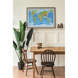 Настенная карта Мира физическая 1:25 000 000 Globen КН048