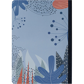 Тетрадь общая Attache Selection Navy Nature А5 80 листов в клетку на сшивке (обложка с рисунком листьев, матовая ламинация)