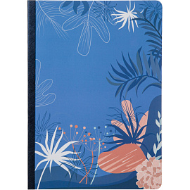 Тетрадь общая Attache Selection Navy Nature А5 80 листов в клетку на сшивке (обложка с рисунком цветов, матовая ламинация)