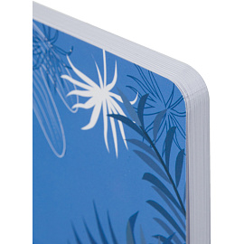 Тетрадь общая Attache Selection Navy Nature А5 80 листов в клетку на сшивке (обложка с рисунком цветов, матовая ламинация)