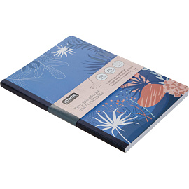 Тетрадь общая Attache Selection Navy Nature А5 80 листов в клетку на сшивке (обложка с рисунком цветов, матовая ламинация)