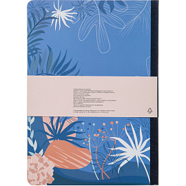 Тетрадь общая Attache Selection Navy Nature А5 80 листов в клетку на сшивке (обложка с рисунком цветов, матовая ламинация)