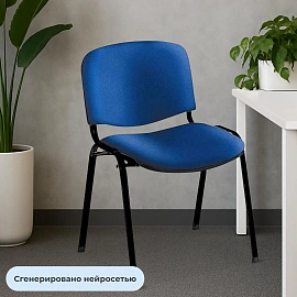 Стул офисный Easy Chair ИЗО/ISO синий, ткань, чёрный