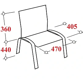 Стул офисный Easy Chair ИЗО/ISO синий, ткань, чёрный