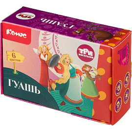 Гуашь Комус Три Богатыря 6 цветов по 20 мл девочки