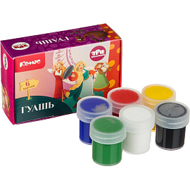 Гуашь Комус Три Богатыря 6 цветов по 20 мл девочки