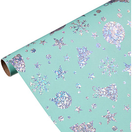 Бумага упаковочная Magic Pack мелованная голубая 60 г/кв.м (1 рулон, 70x100 см)