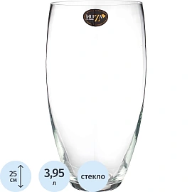 Ваза для цветов Muza Classic прозрачная (высота 25 см)