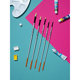 Кисть художественная Комус Арт плоская жесткая синтетика №4