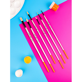 Кисть художественная Комус Арт плоская жесткая синтетика №6