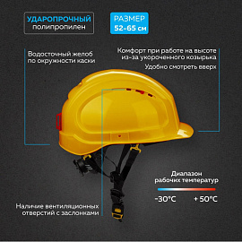 Каска защитная TOPFORT Универсал 304 желтая с храповым механизмом