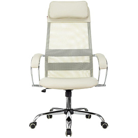 Кресло для руководителя Easy Chair 655 SL бежевое (экокожа/сетка, металл)