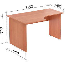 Стол эргономичный Easy to lead Easy Оптима левый (ольха, 1350х880х740 мм)