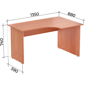 Стол эргономичный Комус Мебель Easy Оптима правый (ольха, 1350х880х740 мм)