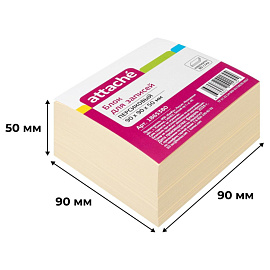 Блок для записей Attache 90x90x50 мм персиковый (плотность 80 г/кв.м)