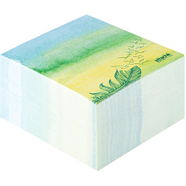 Блок для записей Attache Selection Акварельная флора 90x90x50 мм зеленый проклеенный плотность 100 г/кв.м
