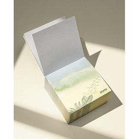 Блок для записей Attache Selection Акварельная флора 90x90x50 мм зеленый проклеенный плотность 100 г/кв.м