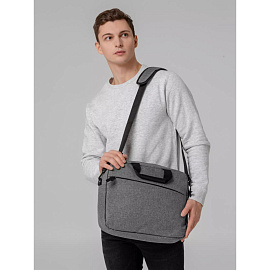 Сумка для документов и ноутбука Burst The First серая из полиэстера (6836.10)