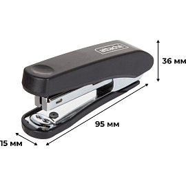 Степлер Attache Alpha до 15 листов черный (скобы № 10, с антистеплером)