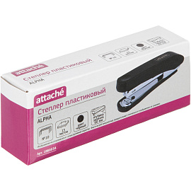 Степлер Attache Alpha до 15 листов черный (скобы № 10, с антистеплером)