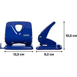 Дырокол Attache Symbol до 30 листов синий с линейкой фото Дырокол Attache Symbol до 30 листов синий с линейкой