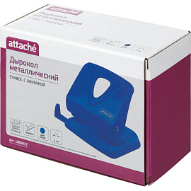 Дырокол Attache Symbol до 30 листов синий с линейкой фото Дырокол Attache Symbol до 30 листов синий с линейкой