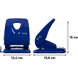Дырокол Attache Symbol до 40 листов синий с линейкой