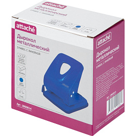 Дырокол Attache Symbol до 40 листов синий с линейкой