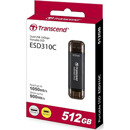 Внешний жесткий диск SSD (накопитель) Transcend ESD310 512 ГБ USB 3.1 (TS512GESD310C)