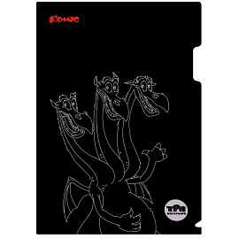 Папка-уголок Комус Три Богатыря А4 пластиковая 180 мкм черная (3 штуки в упаковке)